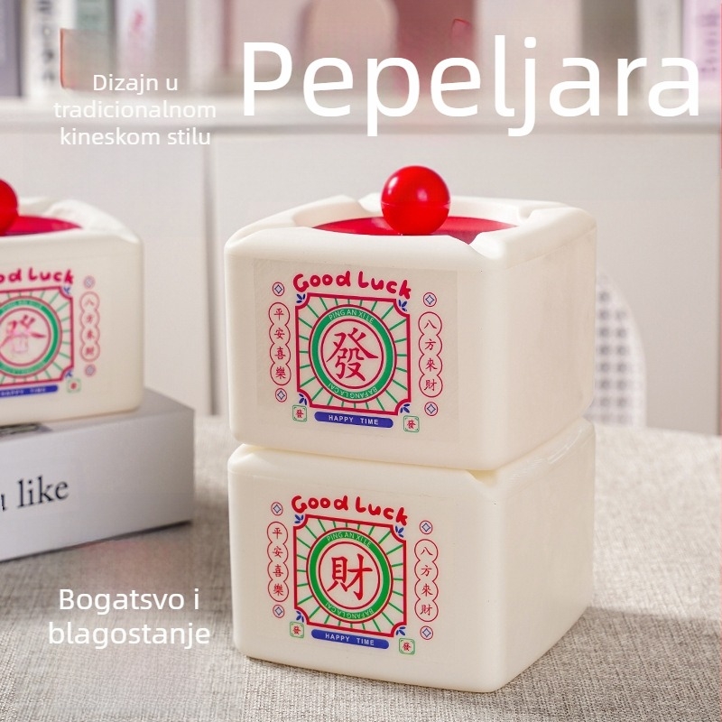 Pepeljara s poklopcem – smola, dekorativno skladištenje, višekratna upotreba, kreativni nacionalni stil