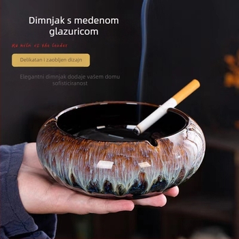 Keramički pepelnjak za dnevni boravak i ured – dekorativan, retro japanski stil, personalizacija, pakiranje 12 komada