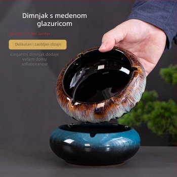 Keramički pepelnjak za dnevni boravak i ured – dekorativan, retro japanski stil, personalizacija, pakiranje 12 komada