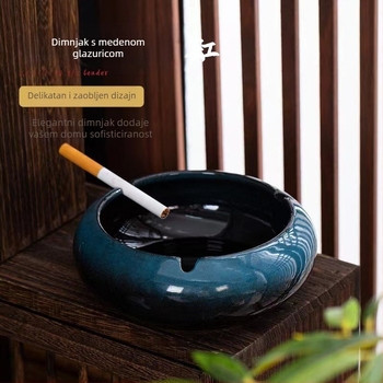 Keramički pepelnjak za dnevni boravak i ured – dekorativan, retro japanski stil, personalizacija, pakiranje 12 komada