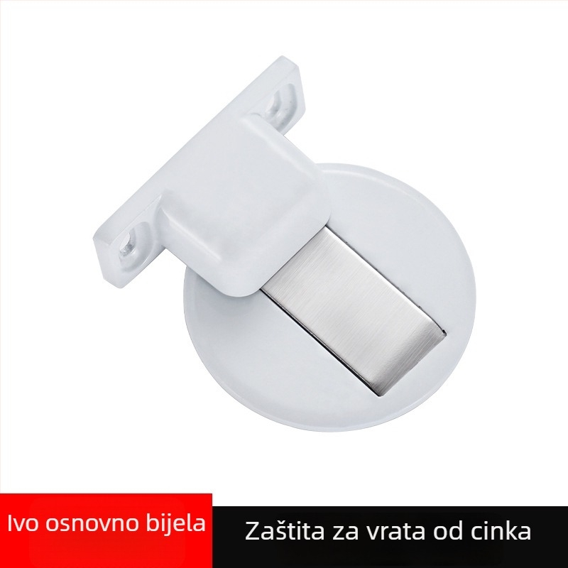 Magnetski podni zaustavljač vrata, cinkov spoj, bez bušenja, montiran na pod, elektroplatirana površina, moderan minimalistički stil