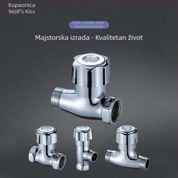 Bakreni troputni ventil s navojem, model 4-točkovni pravac ventil, rad tlaka 1 MPa, za slavinu