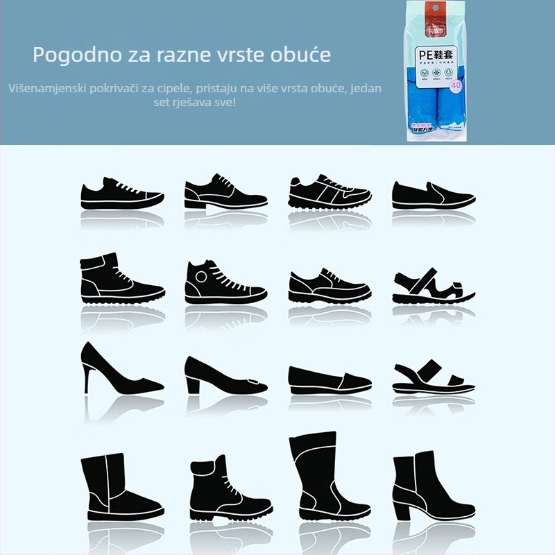 Jednokratne PE navlake za cipele, debele, zaštita od prašine, protuklizno