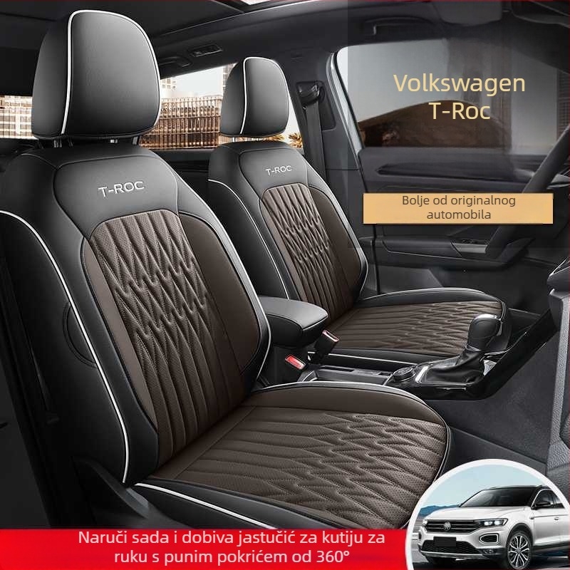 Navlaka za sjedalo za Volkswagen T-Roc (2018-2025) - koža, potpuno pokrivanje, četiri sezone, prilagodljivo