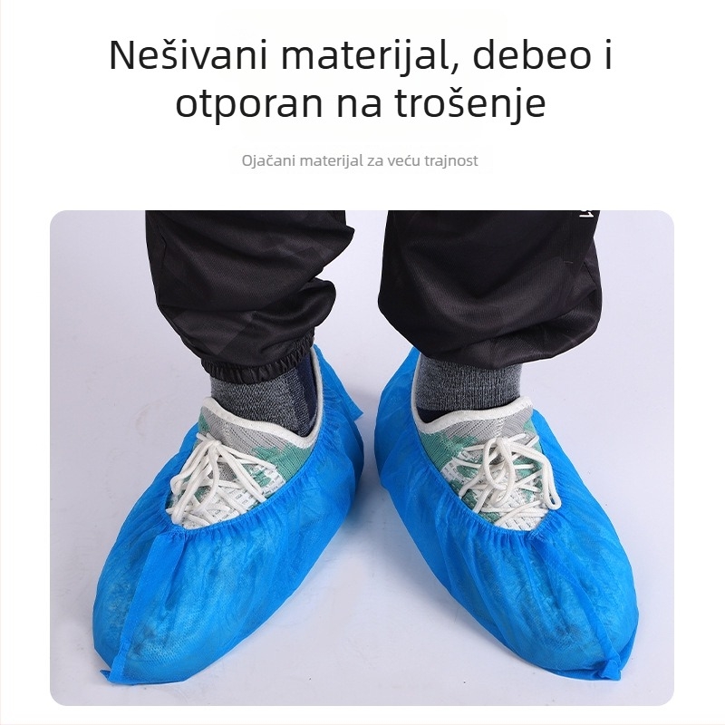 Jednokratne navlake za cipele, zidni dispenser s izvlačnim spremnikom, tkanina, protuklizni, debljina 4 g, prilagođeni uzorak s tiskanim logom, 50 komada po kutiji