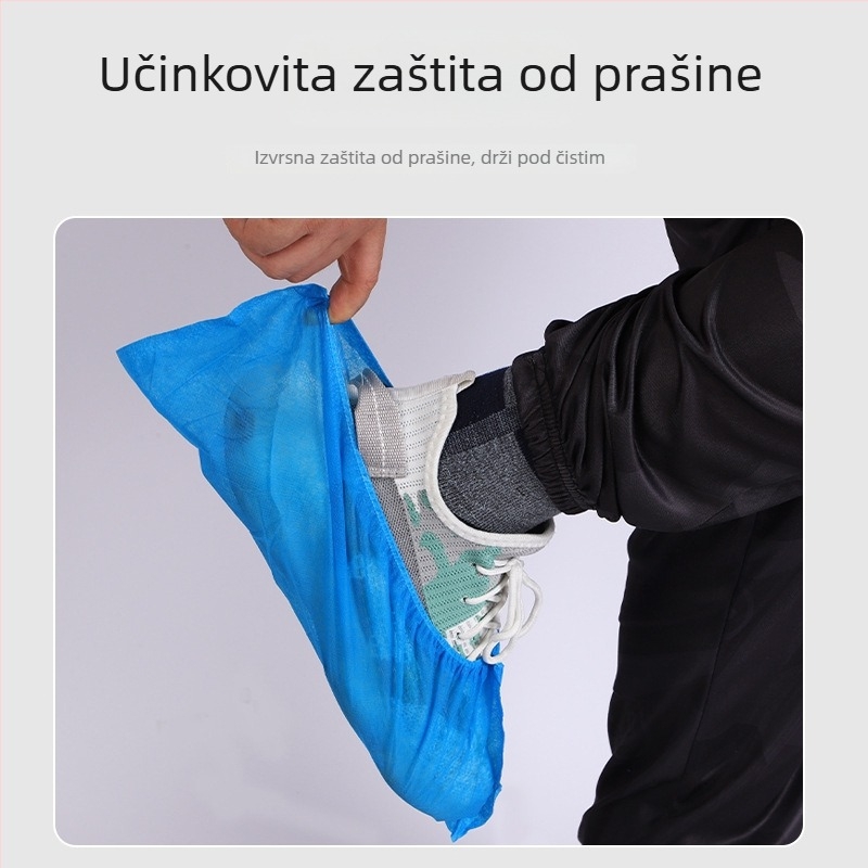 Jednokratne navlake za cipele, zidni dispenser s izvlačnim spremnikom, tkanina, protuklizni, debljina 4 g, prilagođeni uzorak s tiskanim logom, 50 komada po kutiji