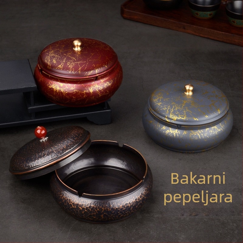 Bakreni pepeljak s poklopcem, Longyin Zhai marka, 50 komada u kutiji, s otisnutim logom, kineskog stila
