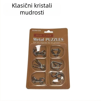 Intelektualni skup zagonetki: devet lanaca Lu Ban lokota, dječja metalna prsten igra, Kongming lokot, obrnuto razmišljanje