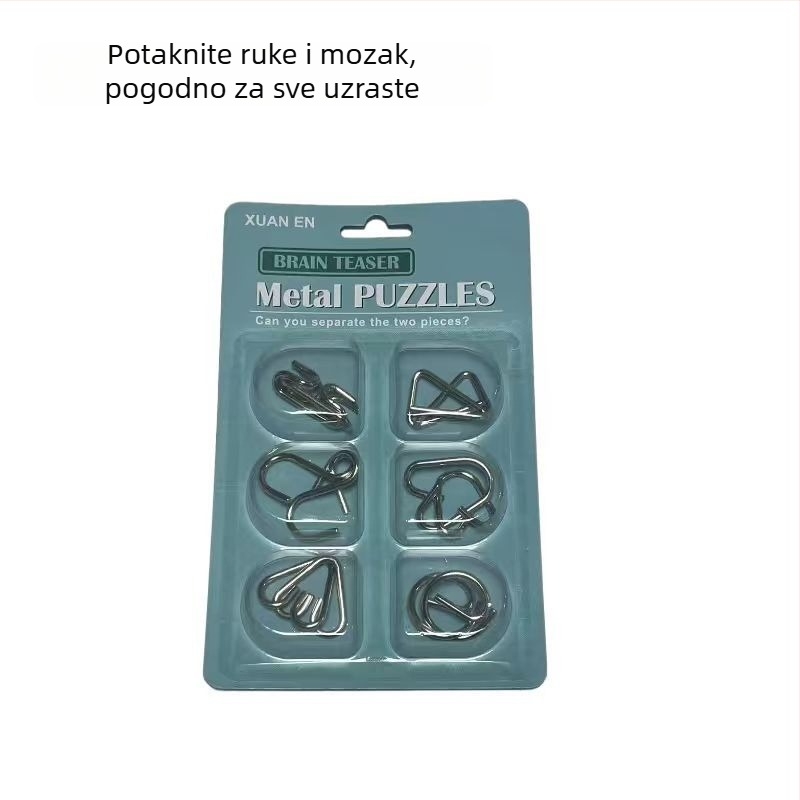 Intelektualni skup zagonetki: devet lanaca Lu Ban lokota, dječja metalna prsten igra, Kongming lokot, obrnuto razmišljanje