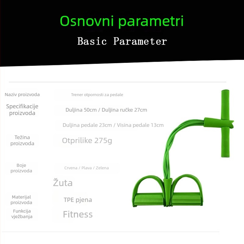 Mysports pedalni napinjač za vježbanje – ABS materijal, uređaj za sveobuhvatne fitness vježbe