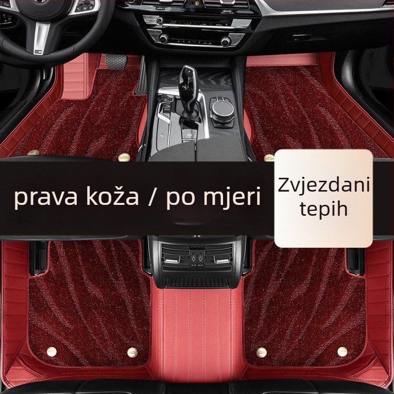 Automobilske prostirke od prave kože, veliki okružni dizajn, isključivo za pet sjedala, prilagodljivo (Materijal: Prava koža; Stil: Veliki okružni dizajn; Forma: Isključivo za pet sjedala; Obrada i prilagodba: Da)