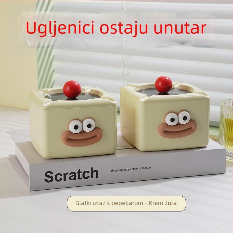Plastični pepeljara za kućnu upotrebu s poklopcem, bez personalizacije, nije uvezeno