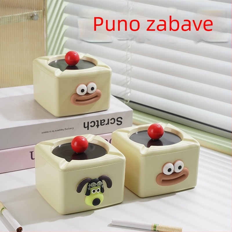 Plastični pepeljara za kućnu upotrebu s poklopcem, bez personalizacije, nije uvezeno