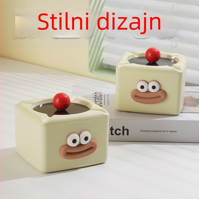 Plastični pepeljara za kućnu upotrebu s poklopcem, bez personalizacije, nije uvezeno