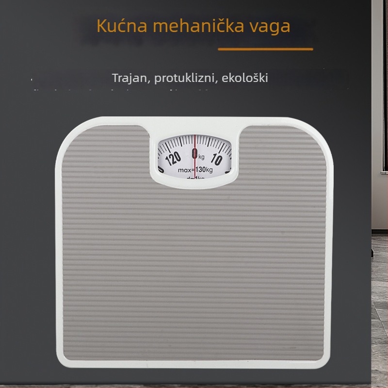 Henset elektronička vaga za odrasle, kapacitet 130 kg, mjeri tjelesnu težinu.