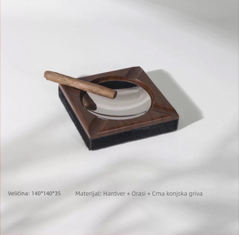 Pepeljara u modernom minimalističkom stilu od orašastog drveta, Guangyu GT-F1998, otisak logotipa, prilagođena obrada, dekor hodnika hotela