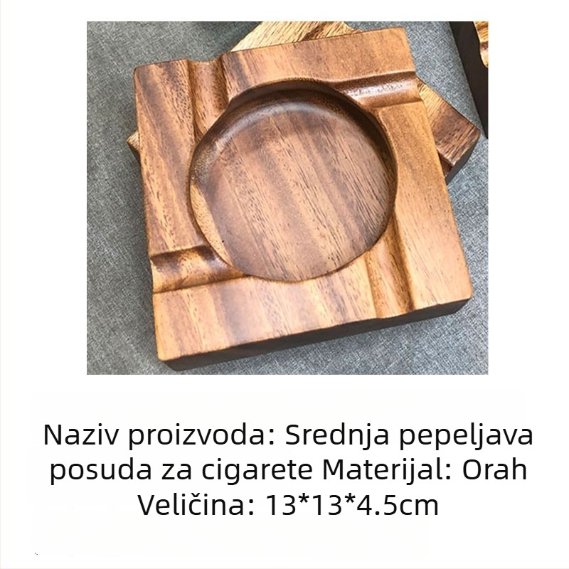 Drveni pepelnik za cigare s prostorom za pohranu i ispisom logotipa, novi kineski stil, pogodan dar