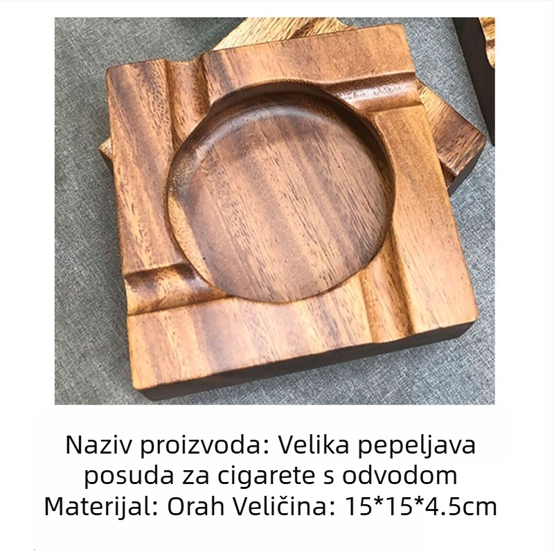 Drveni pepelnik za cigare s prostorom za pohranu i ispisom logotipa, novi kineski stil, pogodan dar