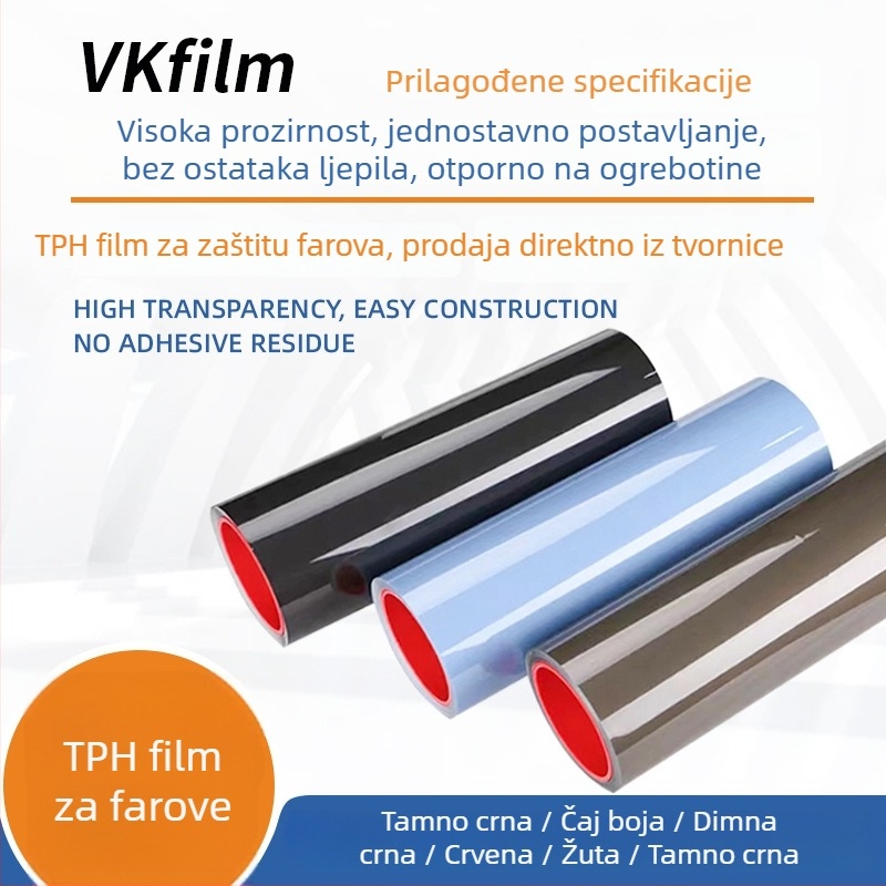 Zaštitna folija za automobilska svjetla – TPH materijal, proziran uzorak, samoljepljiva ugradnja, prilagodljivo