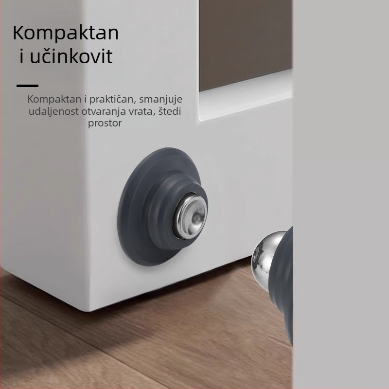 Magnetni dverni stopper na zid – ultra kratak, silikon podloga, bez bušenja, tih rad