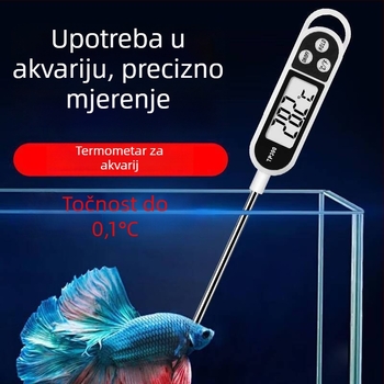 Visokoprecizni digitalni termometar za akvarij s senzorom od nehrđajućeg čelika za akvarije s ribama i kornjačama
