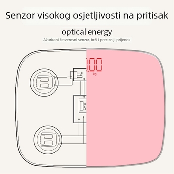 Chunkai kućna elektronička vaga s kaljenim staklom pločom, maksimalna nosivost 180 kg