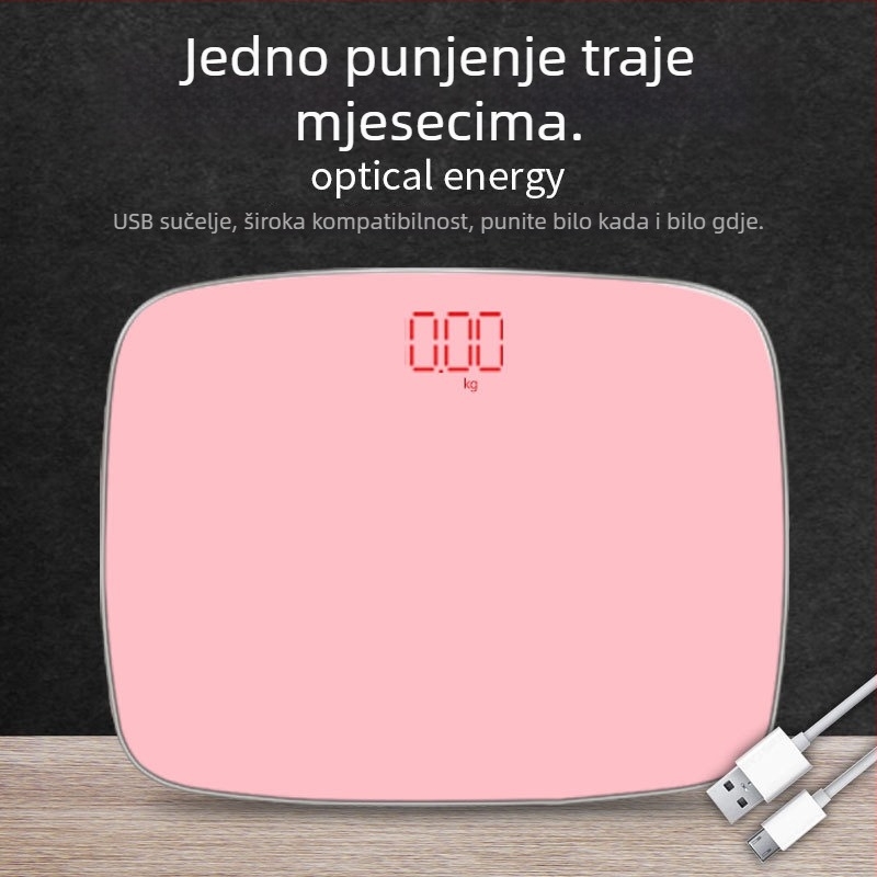 Chunkai kućna elektronička vaga s kaljenim staklom pločom, maksimalna nosivost 180 kg