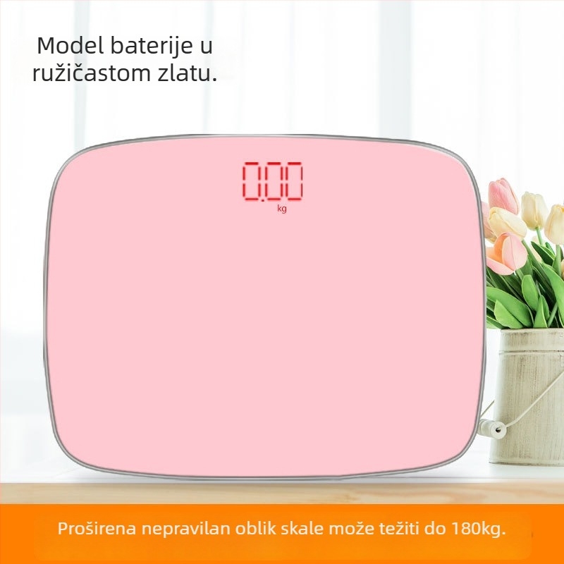 Chunkai kućna elektronička vaga s kaljenim staklom pločom, maksimalna nosivost 180 kg