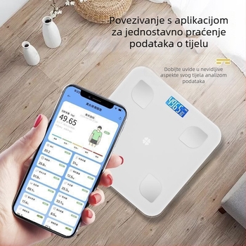 Inteligentna vaga za tjelesnu masnoću i mjerenje težine – elektronička vaga za odrasle, jednostavan dizajn