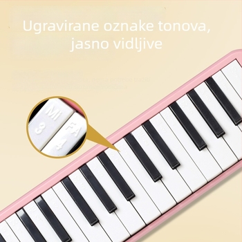 32 tipki harmonika s mekanim futrolom za djecu, početnici, plastično tijelo, 101+ demo pjesama