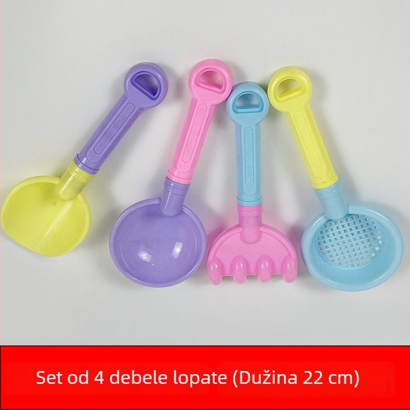 Debeli dječji lopata za plažu – alat za igru u pijesku, PP materijal, plaža i vodene igračake, za uzrast 4–6 godina