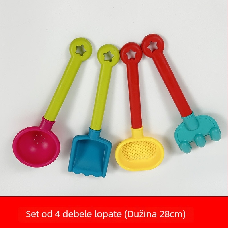 Debeli dječji lopata za plažu – alat za igru u pijesku, PP materijal, plaža i vodene igračake, za uzrast 4–6 godina
