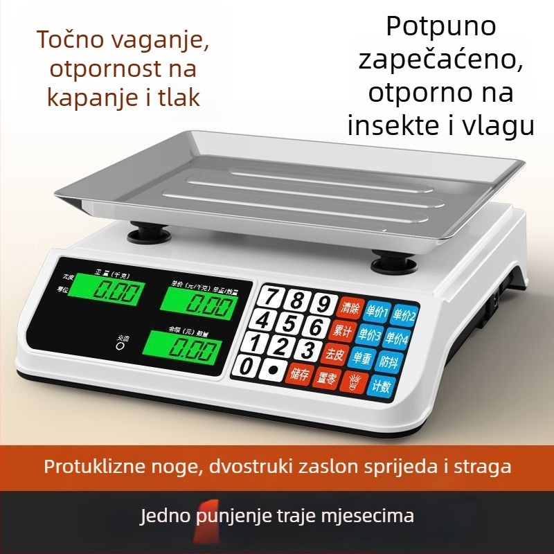 Elektronska vaga za povrće i voće – kućna i mala poslovna uporaba, precizno određivanje cijena