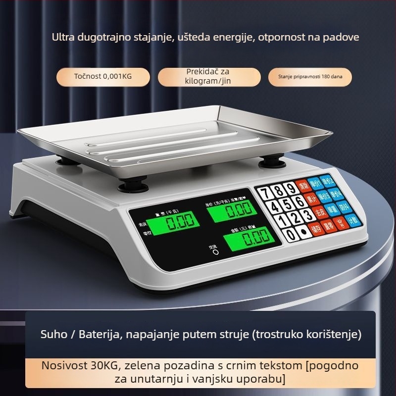 Elektronska vaga za povrće i voće – kućna i mala poslovna uporaba, precizno određivanje cijena