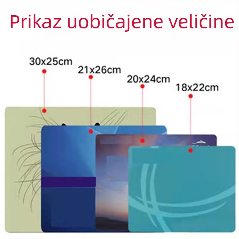 Reklamna podloga za miš s otiskom logotipa, toplinski prijenos, podrška zapešća, protuklizna, izrađena po slici