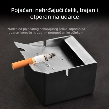 Sferni pepeljak od nehrđajućeg čelika 201, debelo dno, mogućnost tiskanja logotipa, prilagodljivo, pogodno za darove i promocije