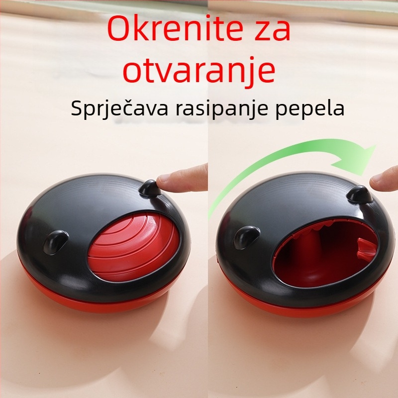Okretna pepeljara s poklopcem, kreativan moderan dizajn, sprječava rasipanje pepela, pogodna za dom, dnevni boravak i ured, plastika