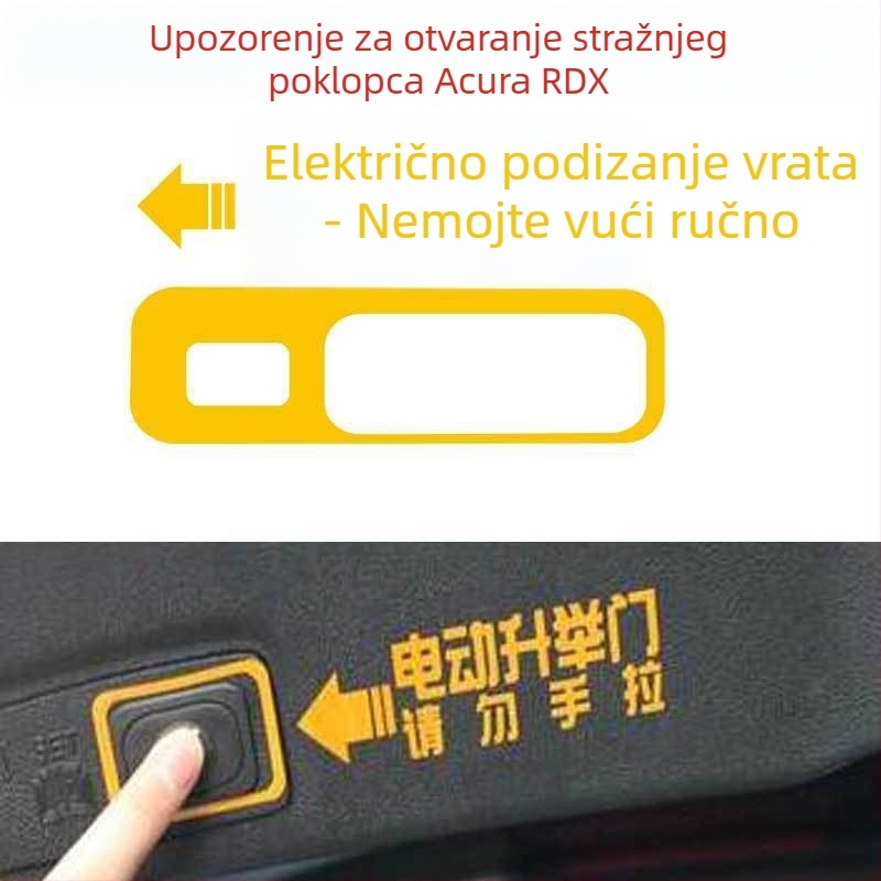 Naljepnica za središte kotača - Nehrđajući čelik, Crtani uzorak, Prilagodljivo, Ugradnja vakuumskim čašama, Acura RDX