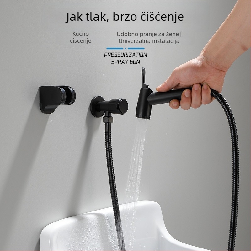 Spray pištolj za kupaonicu od nehrđajućeg čelika, model JF-G03, unutarnji promjer 15 mm, 4-navojno spoj, moderni minimalistički stil