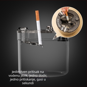 Pelenarnik za stol s vodnim spremnikom, automatsko gašenje dima i sprječavanje letenja pepela — minimalistan plastični dizajn