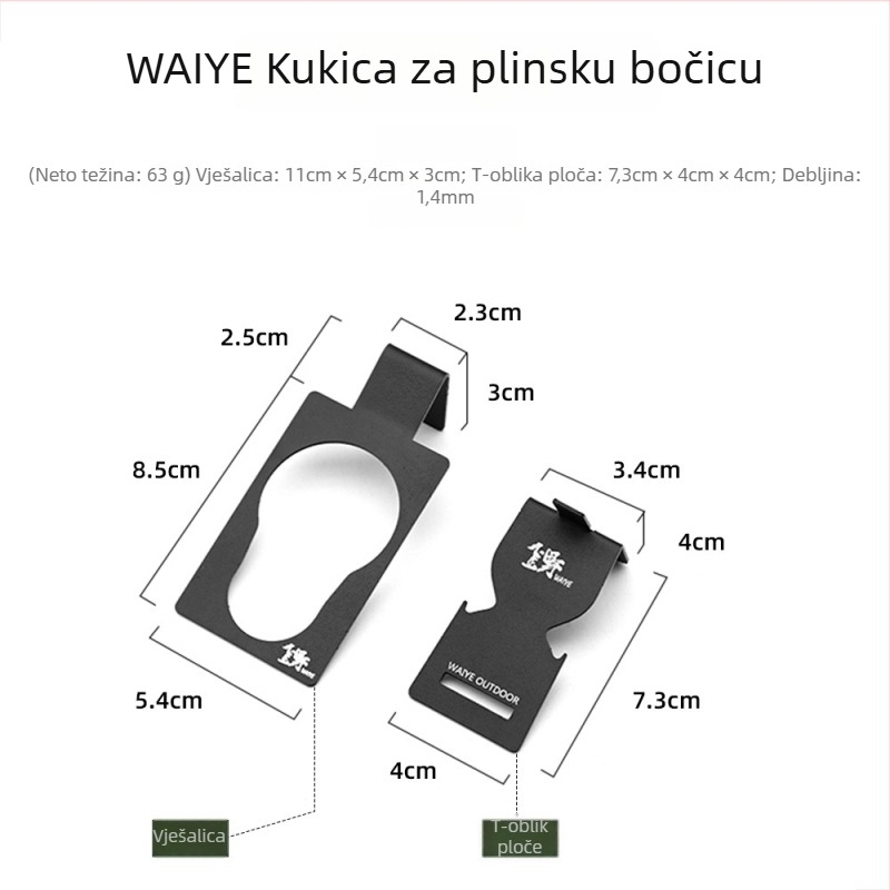 Waiye kamp kuhinja za kampiranje s preklopnim stolom i kukom za plinsku bocu, stol u IGT stilu, kazetni štednjak
