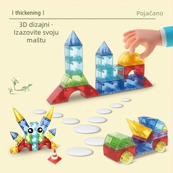 Dig magnetske građevne blokove – ABS DIY 3D slagalica za dojenčad i malu djecu (0–3 godina)