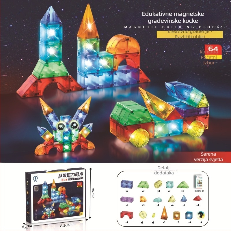 Dig magnetske građevne blokove – ABS DIY 3D slagalica za dojenčad i malu djecu (0–3 godina)