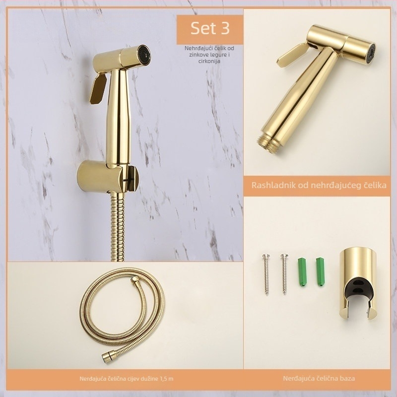 Set mlaznica za ispiranje toaleta, 304 nehrđajući čelik, navojno priključivanje, normalan tlak