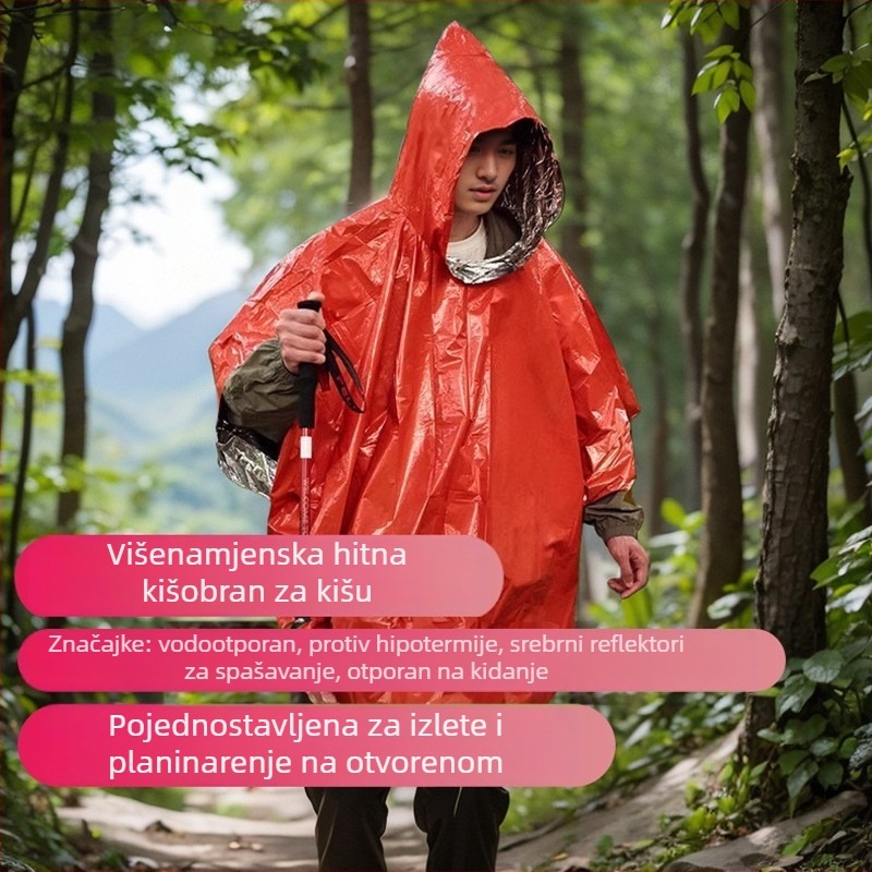 PVC kišni pončo za odrasle – svestran za planinarenje, vodootporan sloj ljepila PVC