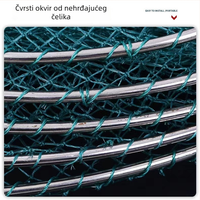 Glava mreže od nehrđajućeg čelika s najlonskom mrežom za lov ribe – dodatak ribolovnoj opremi