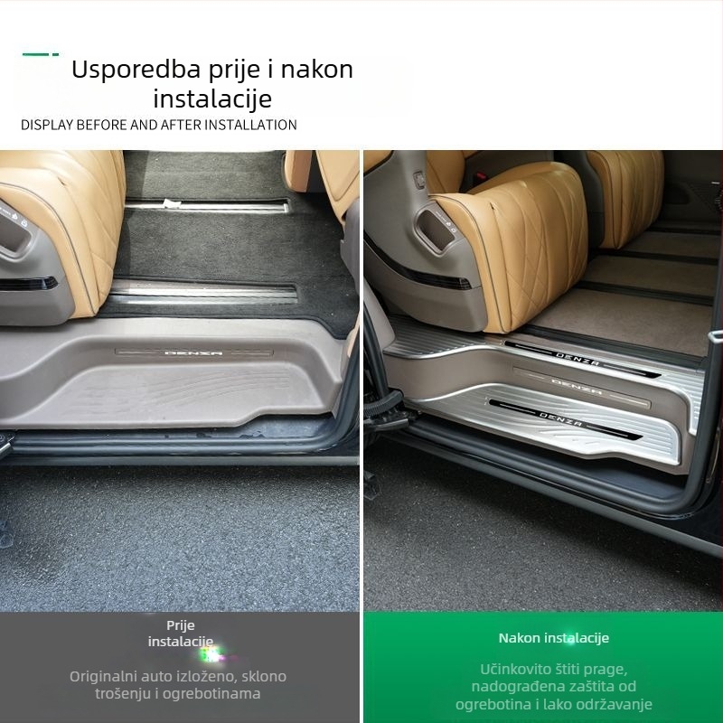 Zaštitna naljepnica praga Tengshi D9 — nadogradnja/retrofit, dekorativni pedala za stopalo, prilagodljivo