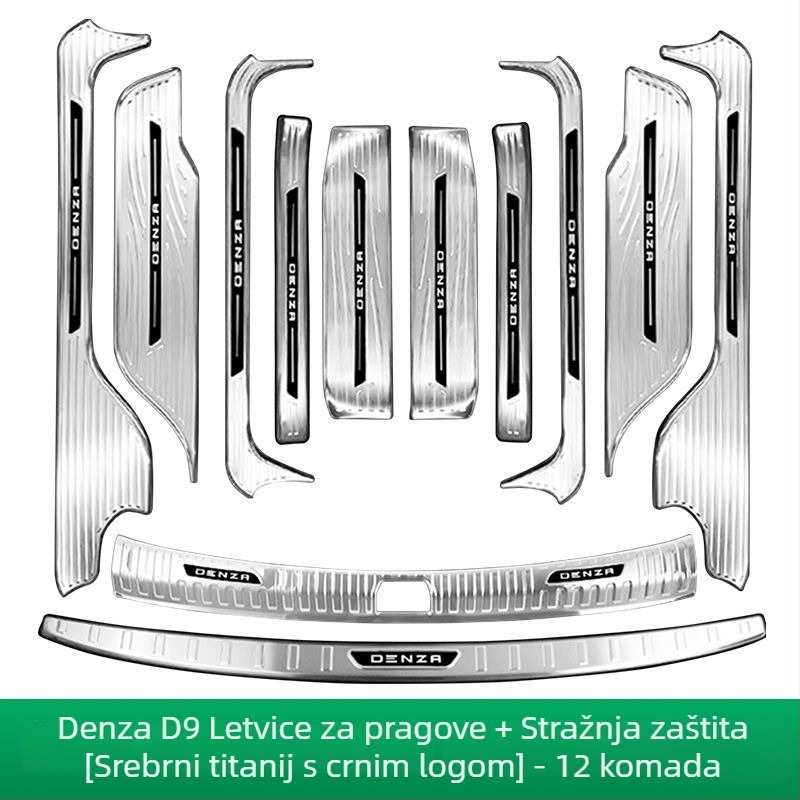 Zaštitna naljepnica praga Tengshi D9 — nadogradnja/retrofit, dekorativni pedala za stopalo, prilagodljivo