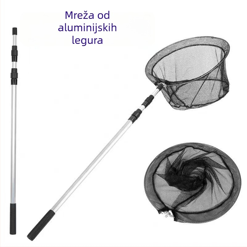 Aluminijska legura sklopiva mreža za bacanje s glavom, prijenosna ribolovna mreža