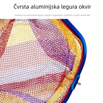 Jačana mreža za lov ribe od aluminijske legure, s dubokom glavom mreže, mreža s finim očima i brzo sušenje, dubina mreže 45